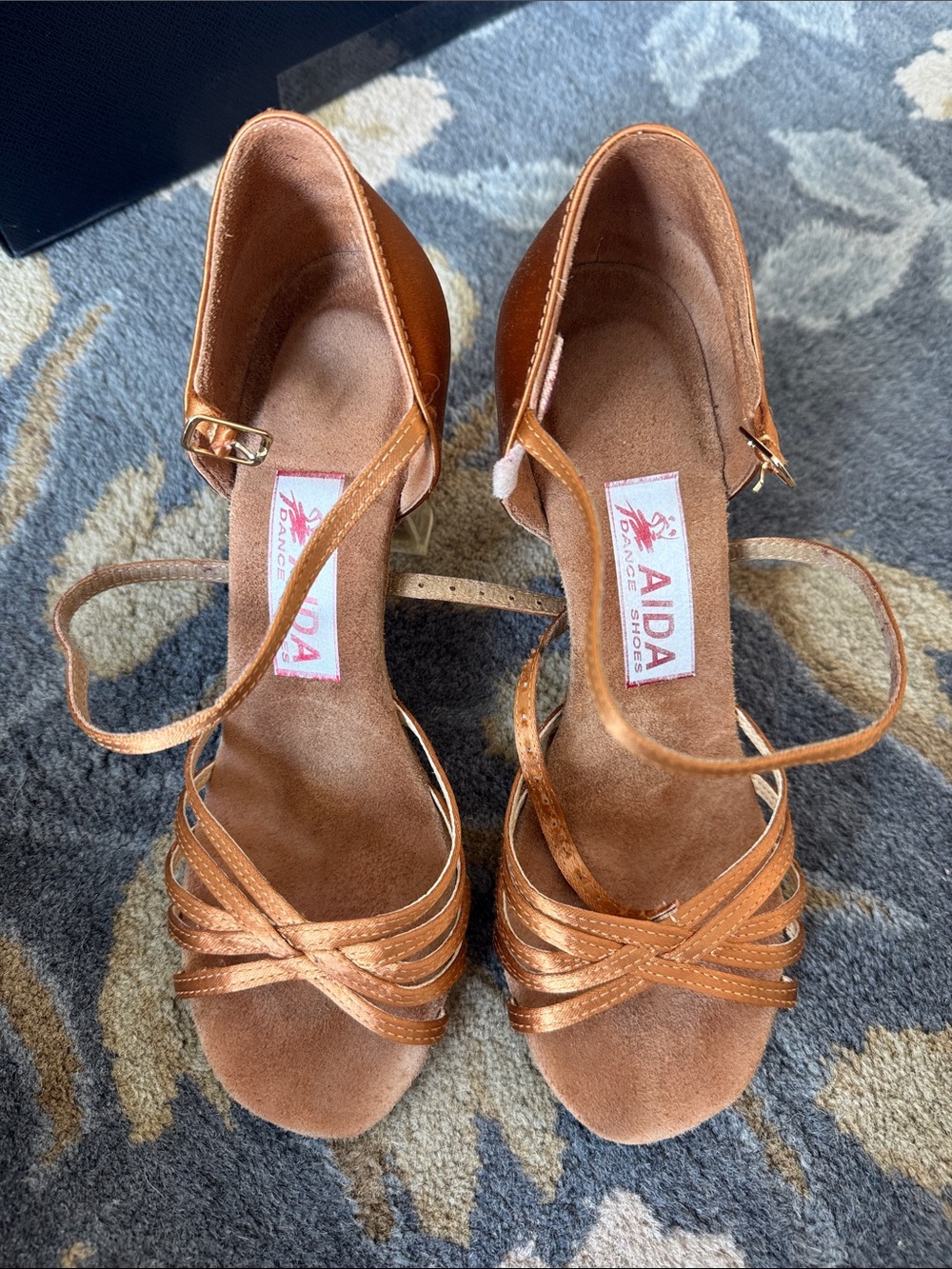 AIDA Copper Satin Strappy Dance Heels - Copper